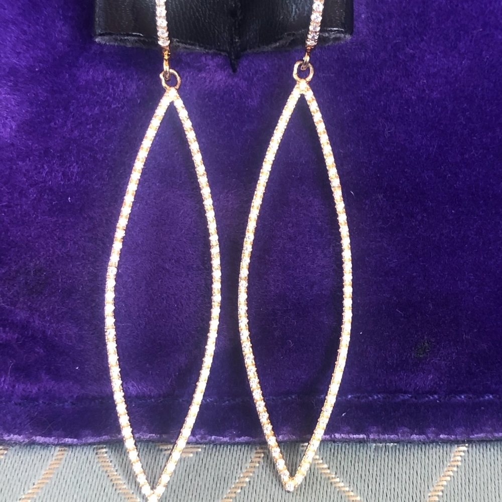 Beautiful pave simulated diamond drop earrings
